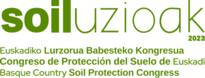 Logo: Soiluzioak 2023. Euskadiko Lurzorua Babesteko Kongresua. Congreso de Protección del Suelo de Euskadi. Basque Country Soil Protection Congress.