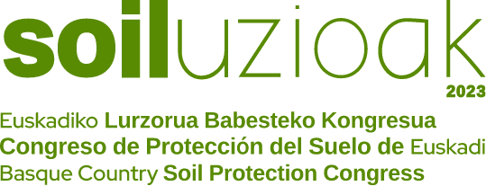 Logo: Soiluzioak 2023. Euskadiko Lurzorua Babesteko Kongresua. Congreso de Protección del Suelo de Euskadi. Basque Country Soil Protection Congress.